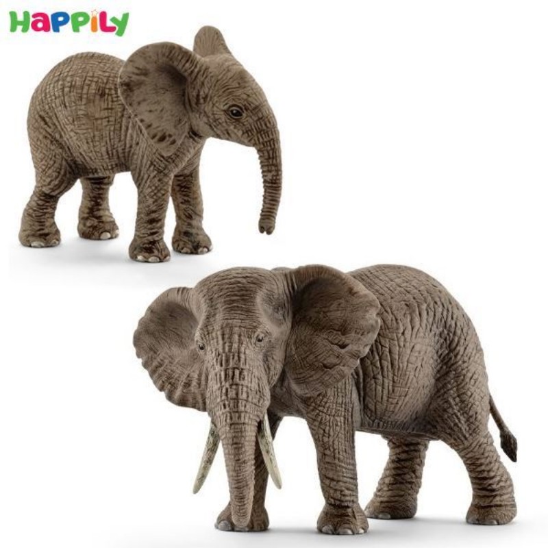 ست فیل ماده و بچه فیل آفریقایی اشلایش	