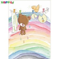 فرش اتاق کودک طرح خرس رنگین کمان  52303