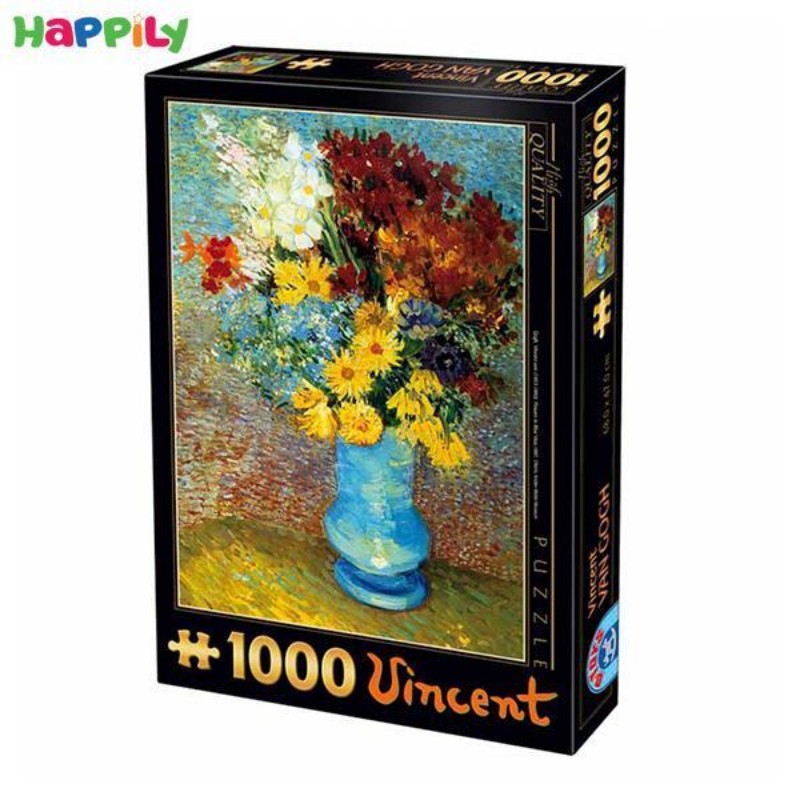 پازل D-Toys طرح نقاشی گلها در گلدان آبی اثر ونسان ون گوگ 66916VG02